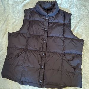 Lands End Down Vest sz XL Black